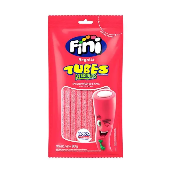 FINI BALA GEL 80G TUBES MORANGO CITRICOS
