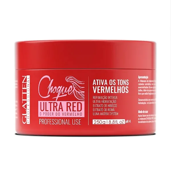 GLATTEN MATIZADOR 250G CHOQUE ULTRA RED