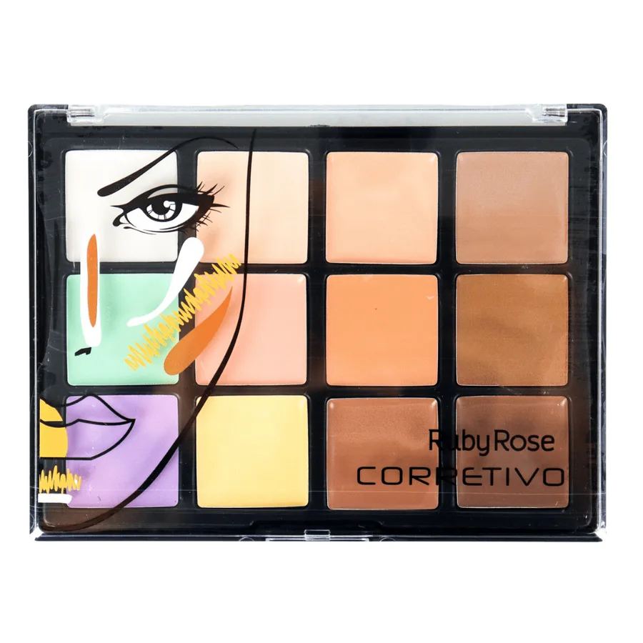 RUBY ROSE PALETA CORRETIVO 12 COR LOVELY