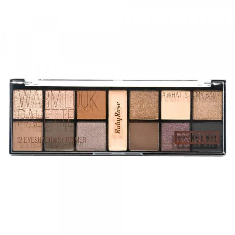 RUBY ROSE PALETA DE SOMBRA 12 COR WARM LOOK