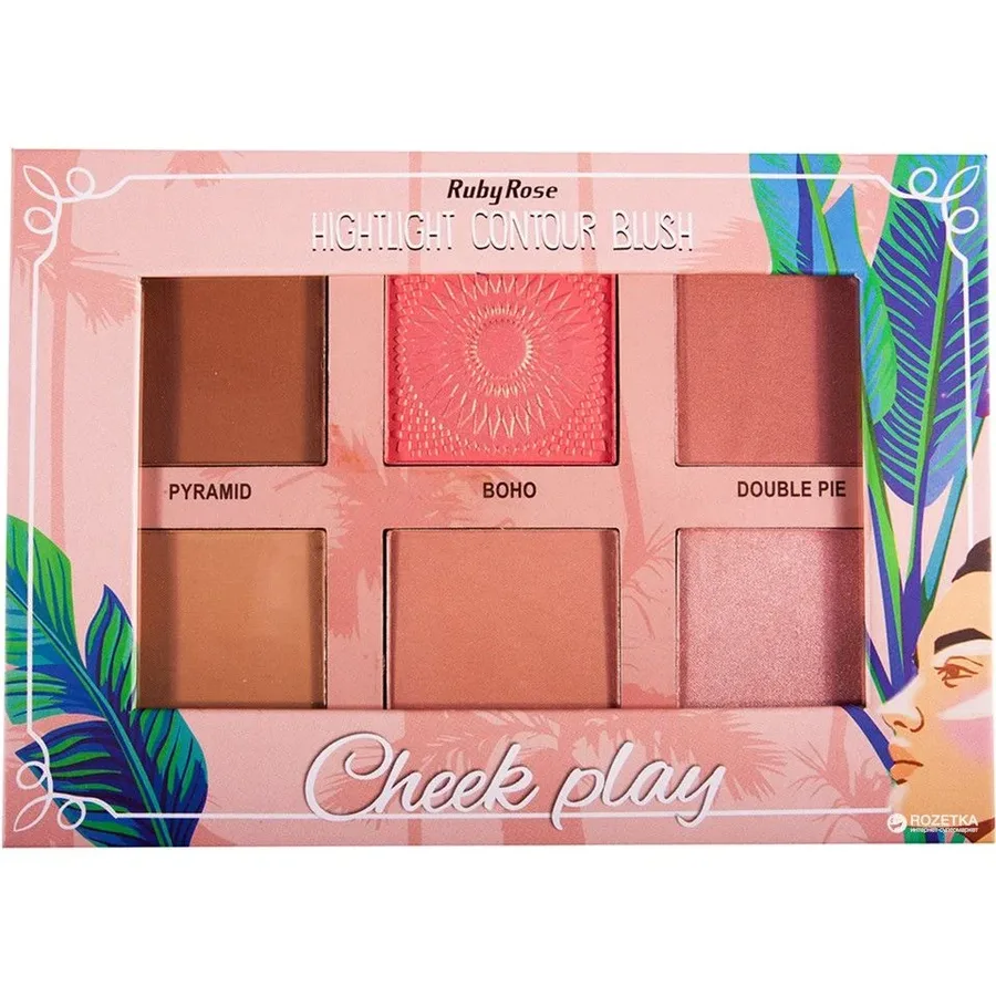 RUBY ROSE PALETA ILUMINADOR 6 COR CHEEK PLAY
