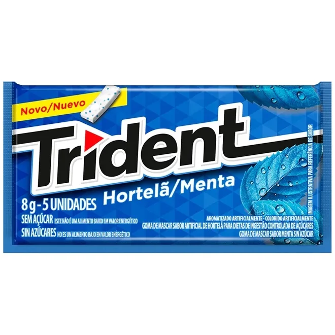 TRIDENT CHICLETE HORTELA