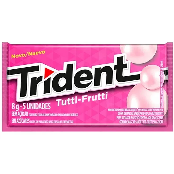 TRIDENT CHICLE 8G TUTTI FRUTTII