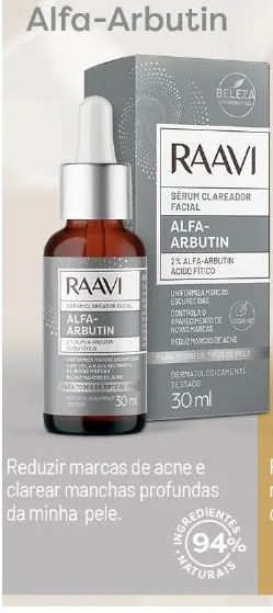 RAAVI SERUM CLAREADOR 30ML ALPHA-ARBUTIN
