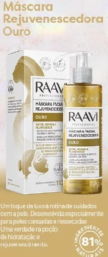 RAAVI MASCARA FACIAL 110G REJUVENESCEDORA OURO