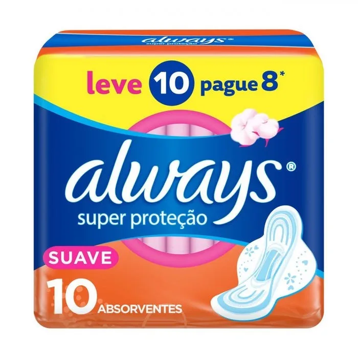 ALWAYS ABSORVENTE 10UN SUAVE ABAS L10 PG8