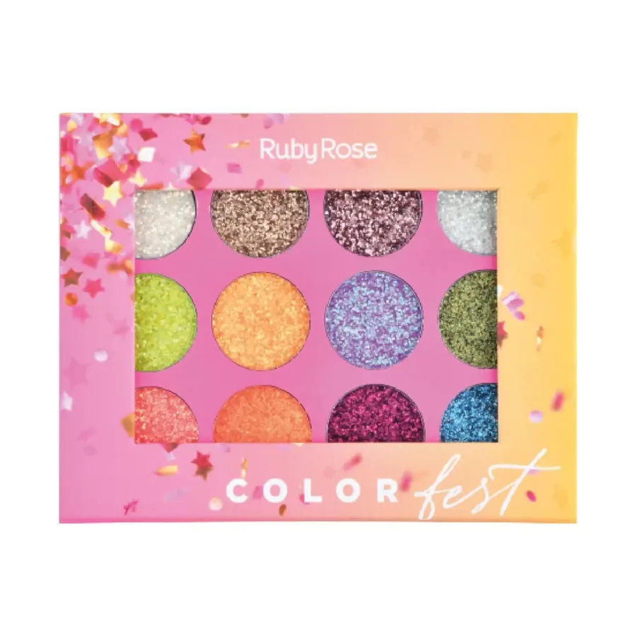 RUBY ROSE PALETA 10G CR GLITTER COLOR FEST HB 8408
