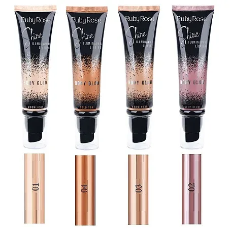 RUBY ROSE ILUMINADOR LIQUIDO SHINE 4 CORES