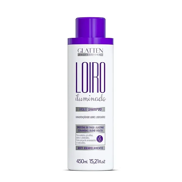 GLATTEN SHAMPOO 450G LOIRO ILUMINADO