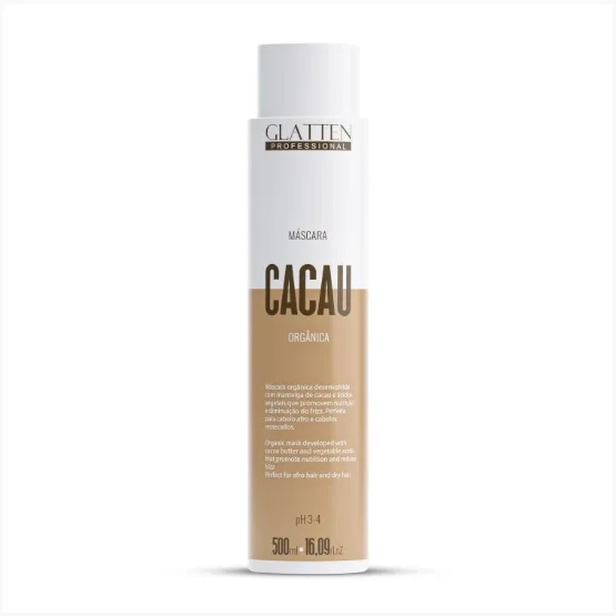 GLATTEN ESCOVA 500ML INT LISS CACAU ORG