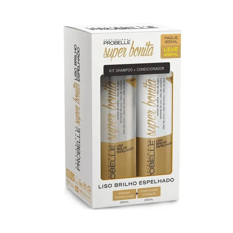 PROBELLE KIT SH+COND 450ML SUP BON LISO BRILHO ESP