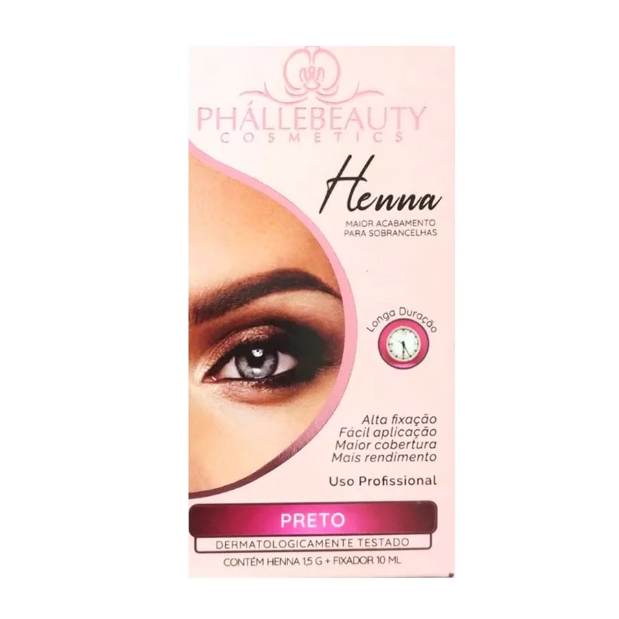 PHALLEBEAUTY HENNA PRETO 1,5ML+ 10ML FIXADOR
