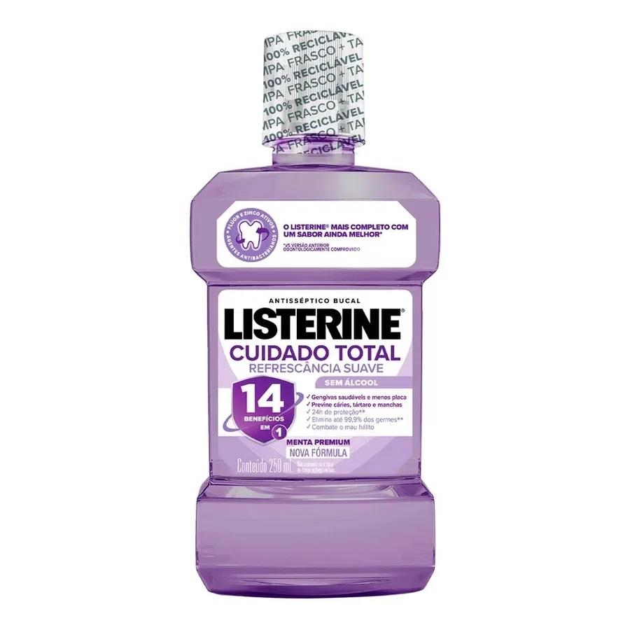 LISTERINE ANTISSEP BUCAL 250ML CUIDADO TOTAL ZERO