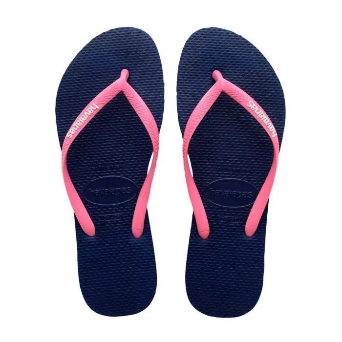 HAVAIANAS SLIM LOGO 39/40 AZUL/PINK