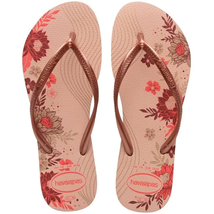 HAVAIANAS SLIM ORGANIC 37/38 ROSA/DOURADO