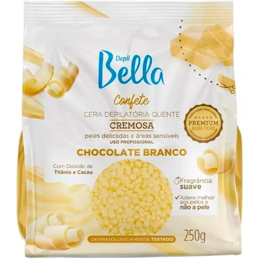 DBELLA CERA 250G CONFETE CHOC BRANCO