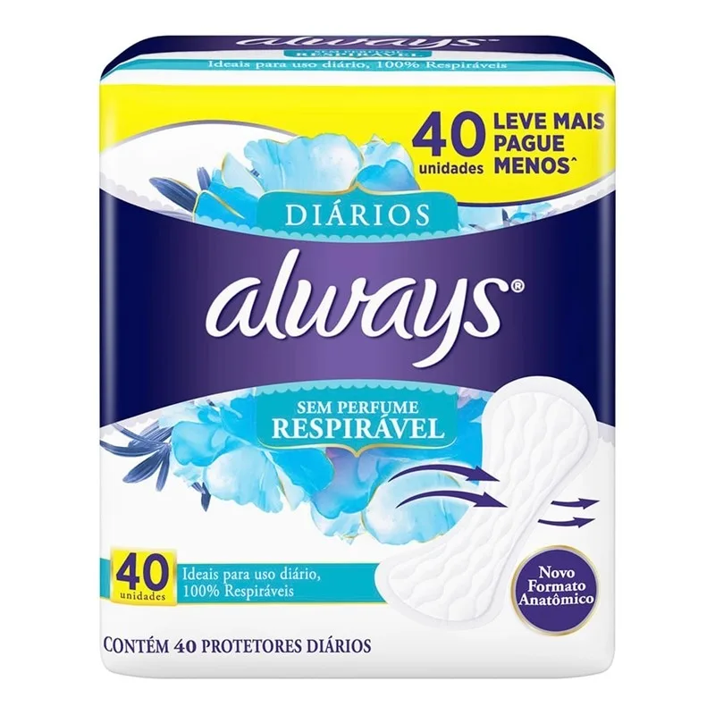ALWAYS ABS PROT DIARIO RESPIRAVEL 40UN