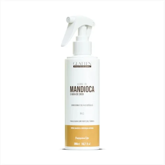 GLATTEN LEAVE-IN 200ML MANDIOCA E AGUA DE COCO