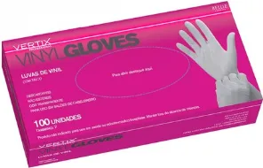 VERTIX LUVA VINIL C/100UN TAM P C/ TALCO