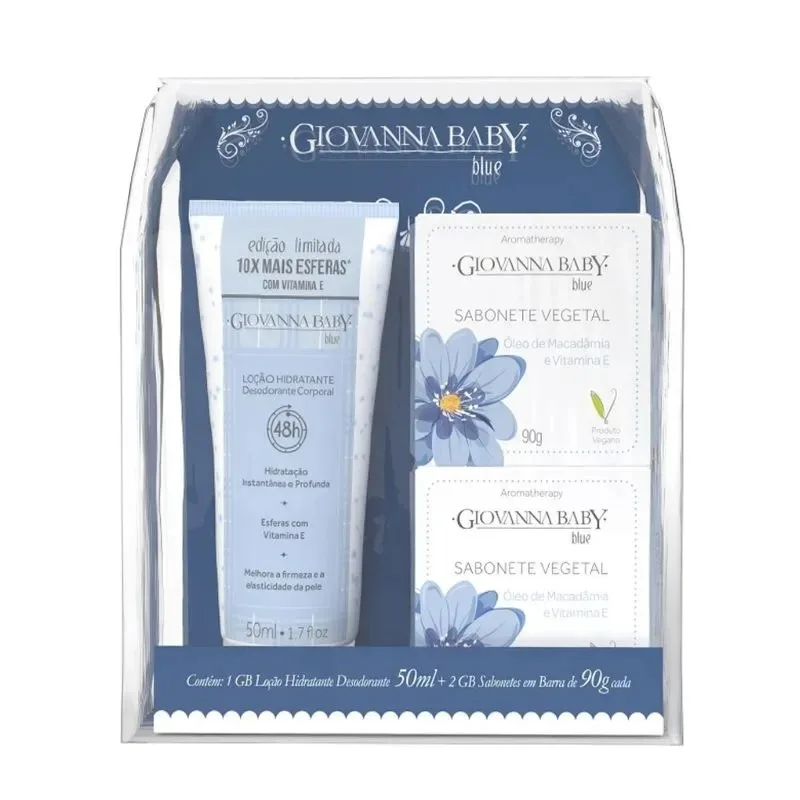 GIOVANNA BABY KIT BLUE HID 50ML + 2UN SAB VEG