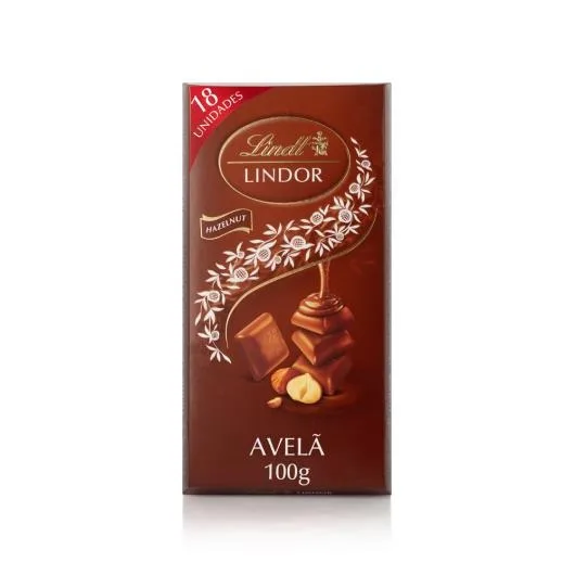 LINDT LINDOR CHOCOLATE EM BARRA 100G SINGLES AVELA