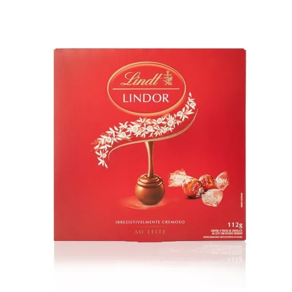 LINDT LINDOR CX PRES CHOCOLATE 112G AO LEITE