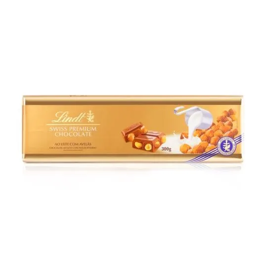 LINDT CHOCOLATE TABLETE 300G GOLD C/AVELA
