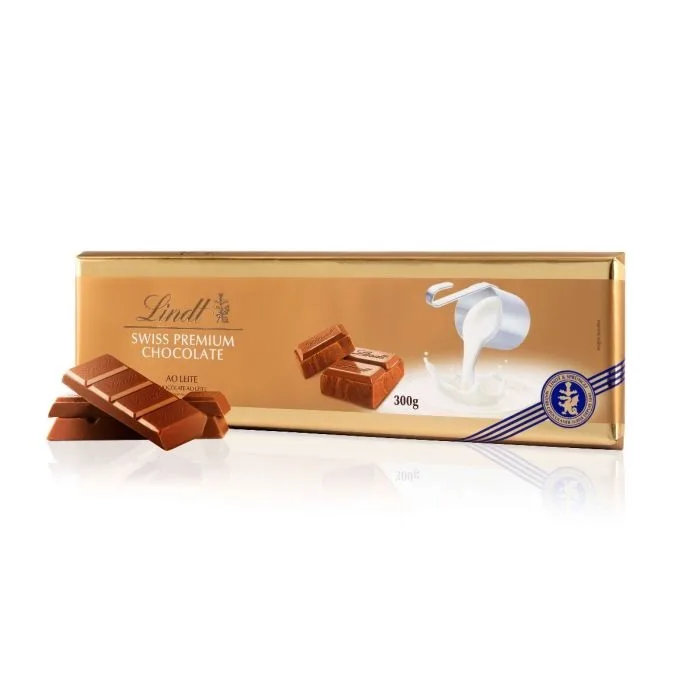 LINDT CHOCOLATE TABLETE 300G GOLD AO LEITE