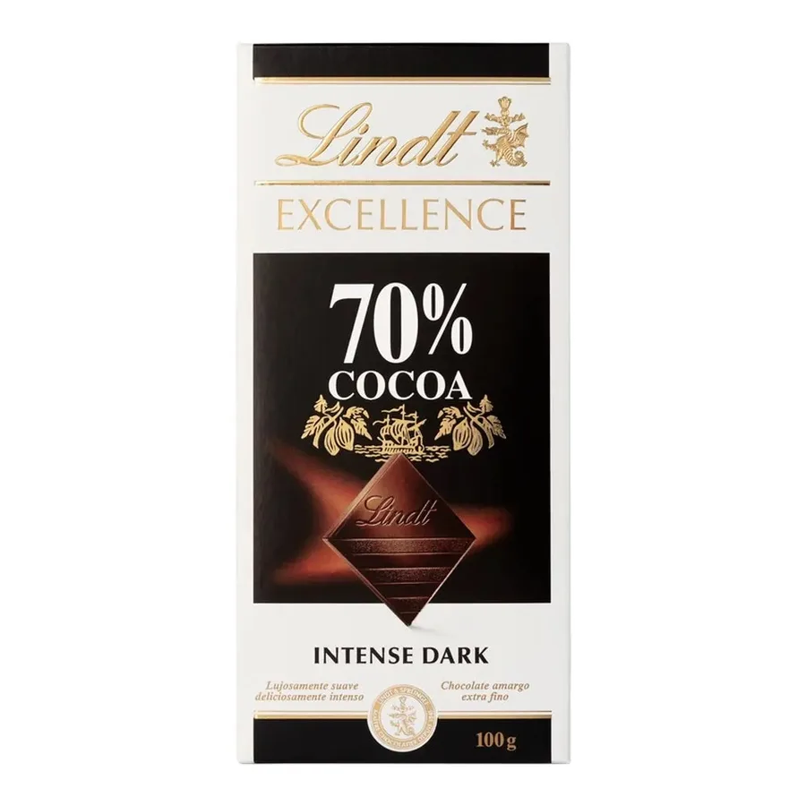 LINDT EXCELLEN CHOCOLATE BARRA 100G 70% DARK
