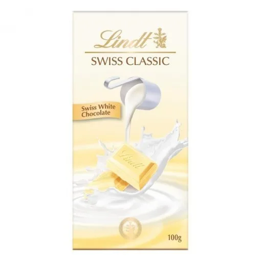 LINDT SWISS CLASSIC CHOCOLATE BARRA 100G BRANCO