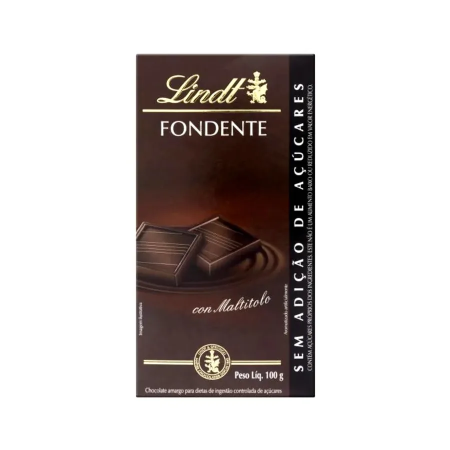 LINDT LINDOR CHOCOLATE EM BARRA 100G S/ACUCAR
