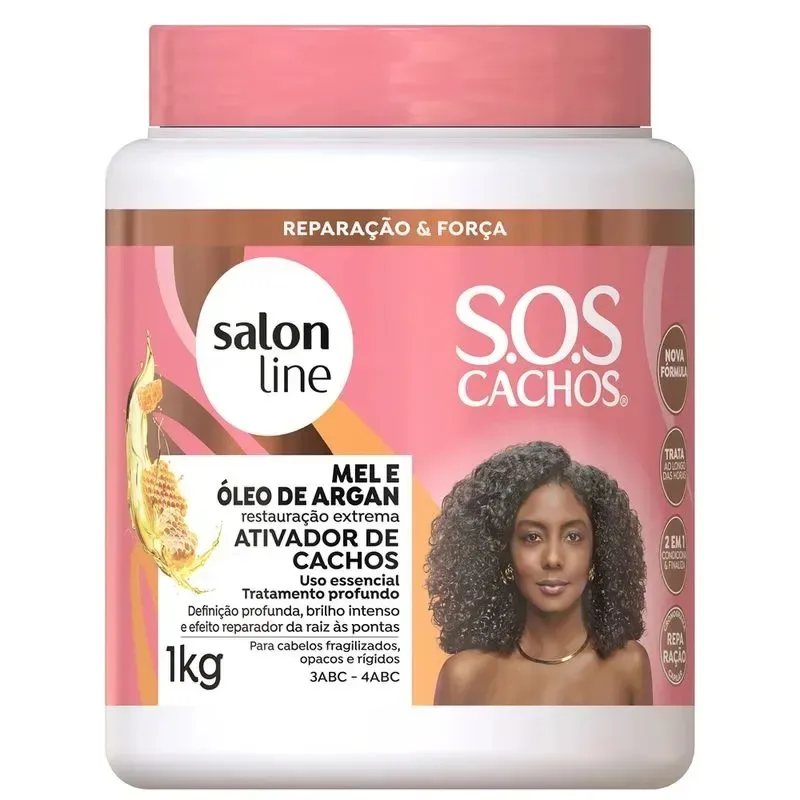 S.LINE ATIVADOR CACHOS 1KG MEL E OLEO ARGAN