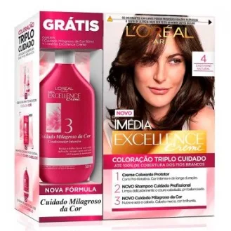 LOREAL COLOR IMEDIA KIT CASTANHO 004 NAT+ COND INT