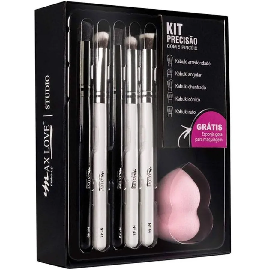KIT COM 5 PINCEIS P/MAQUIAG