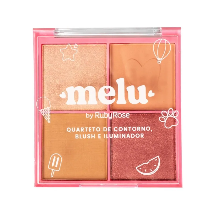 RUBY ROSE PALETA BLUSH/ILUMINADOR MELU RR-7531-1
