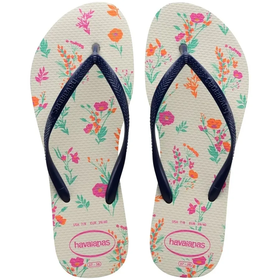 HAVAIANAS SLIM ROMANCE 37/38 BRANCO/ MARI