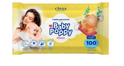 CLESS TOALHA UMEDECIDA BABY POPPY 100UN CLASSIC
