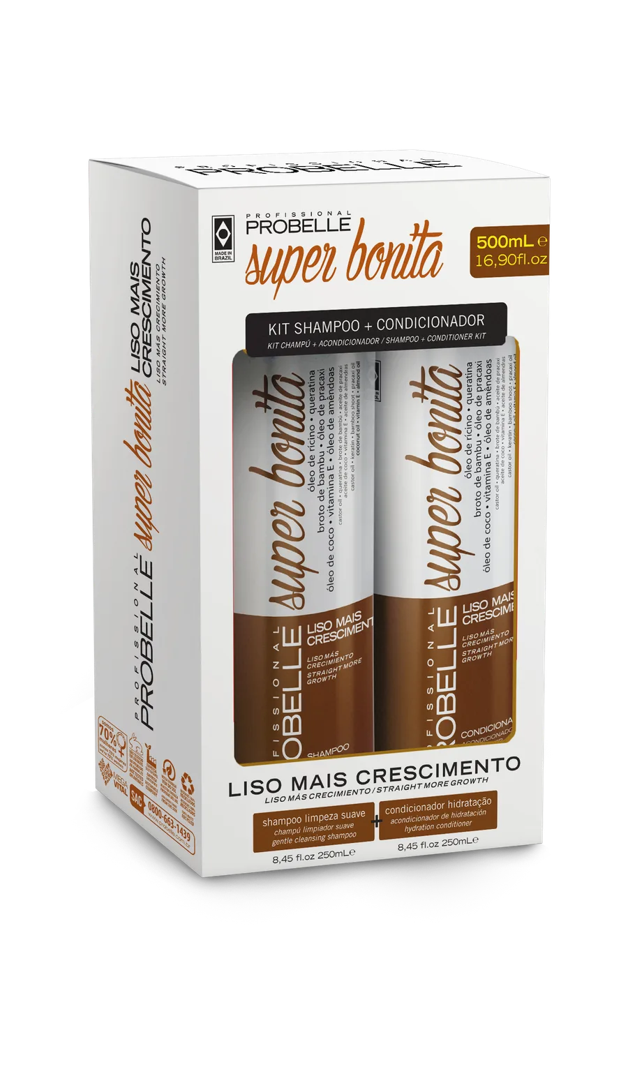 PROBELLE KIT SH+COND 500ML LISO MAIS CRESCIMENTO
