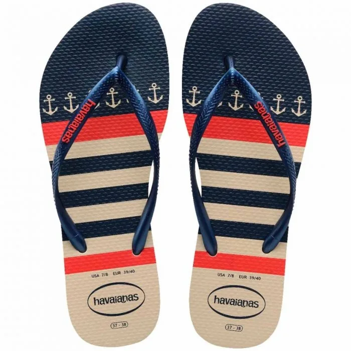 HAVAIANAS SLIM NAUTICAL 33/34 GBPAL/RS GD