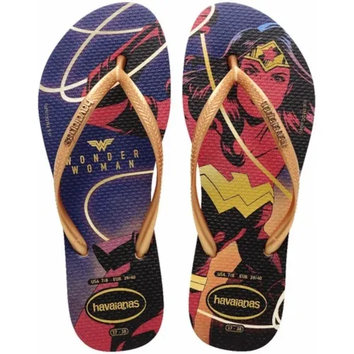 HAVAIANAS SLIM 37/38 WONDER WOM MAR/OURO