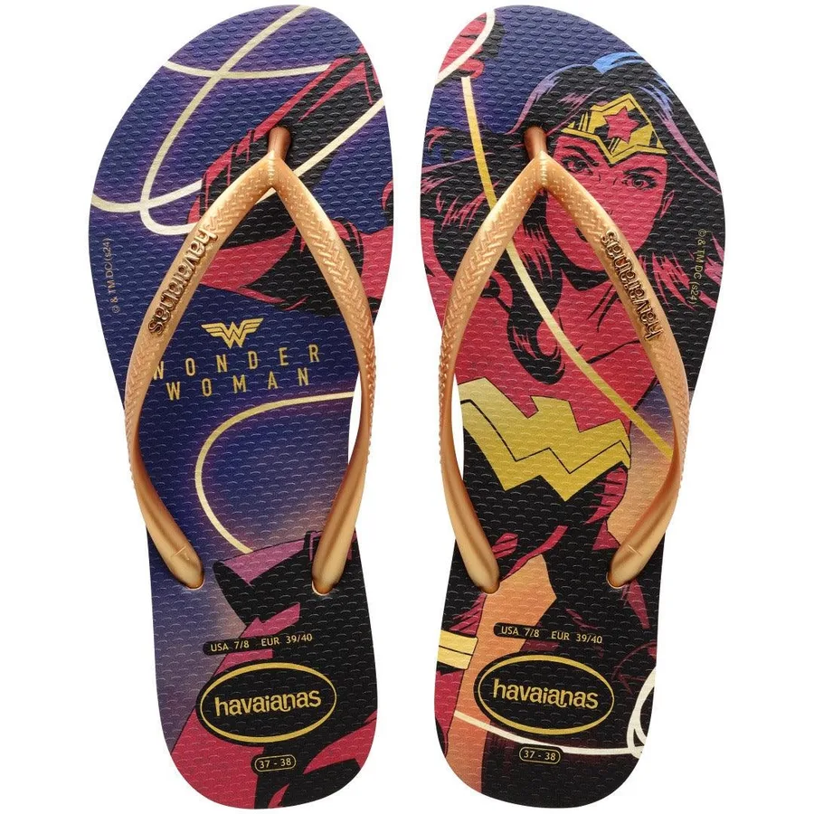 HAVAIANAS SLIM 35/36 WONDER WOM VM/MARROM
