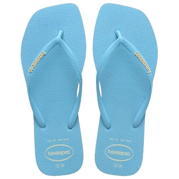 HAVAIANAS SLIM SQUARE LOGO 37/38 POPUP AZUL LAVAN