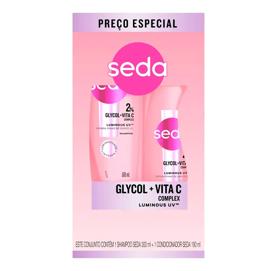 SEDA KIT SH 300ML+COND 190ML LUMINOUSGLYCOL VITA C