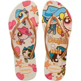 HAVAIANAS SLIM 37/38 WARNER CLA BEGE PALHA