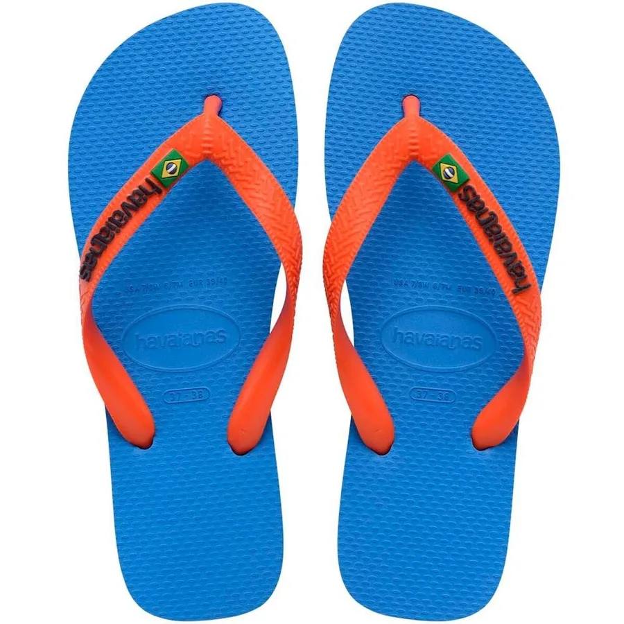 HAVAIANAS BRASIL LOGO 37/38 AZUL LARANJA