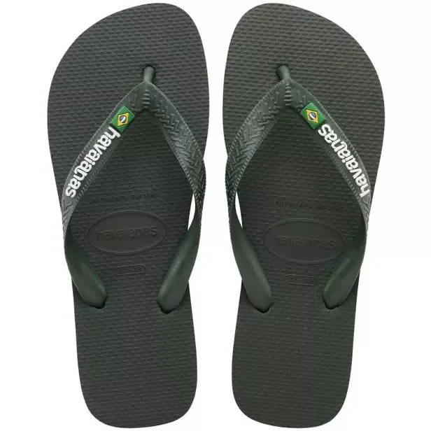 HAVAIANAS BRASIL LOGO 41/42 VERDE OLIVE