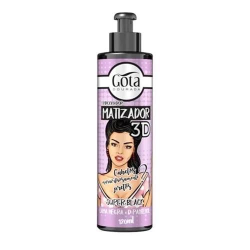 GOTA DOURADA MATIZADOR 20ML 3D SUPER BLACK