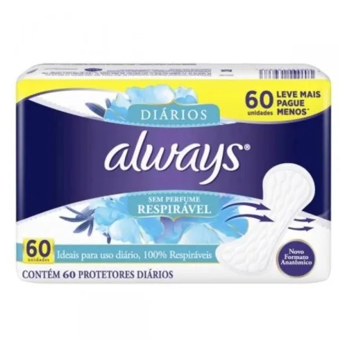ALWAYS ABS PROT DIARIO RESPIRAVEL 60UN