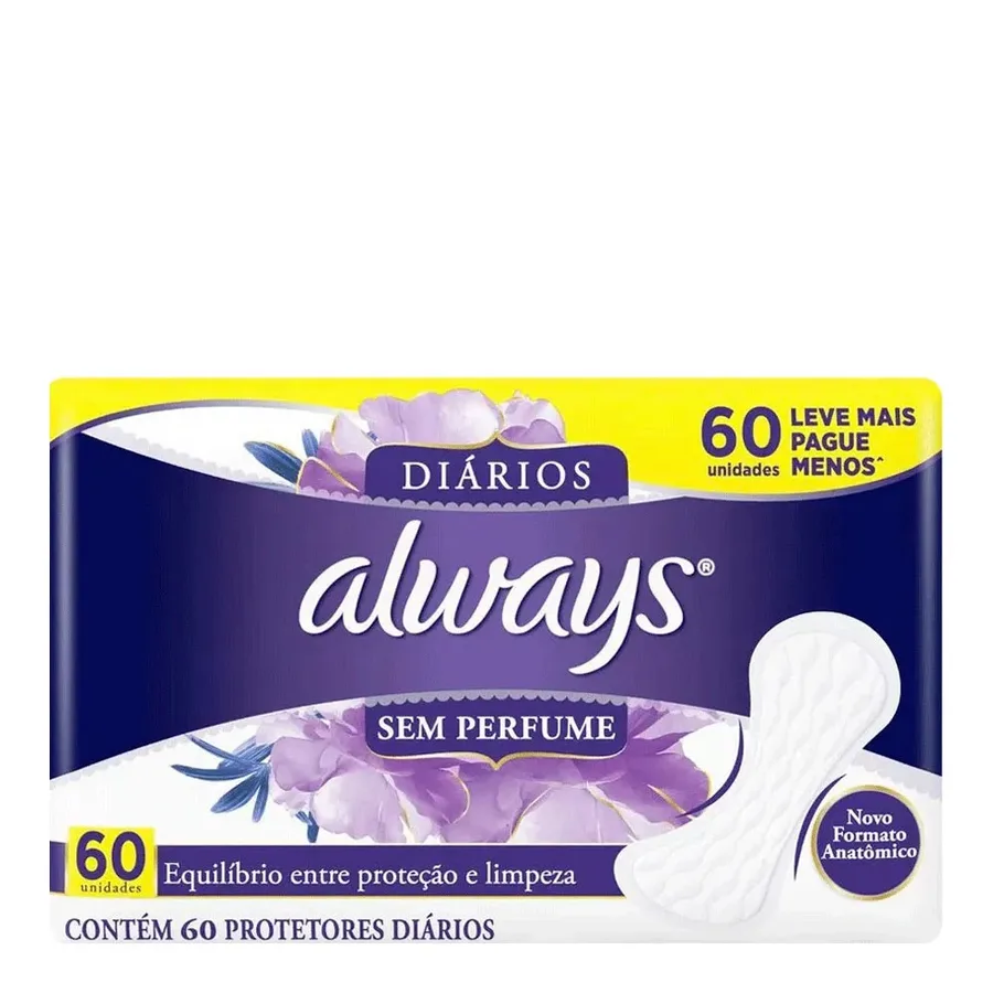 ALWAYS ABS PROT DIARIO SEM PERFUME 60UN