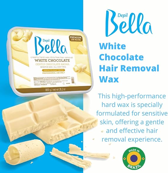 Depil Bella Cera Depilatória Chocolate Branco 800g